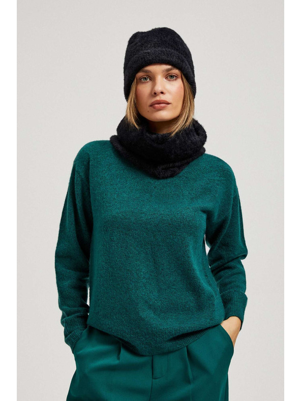 Moodo Teplá kožešinová čepice černá Moodo