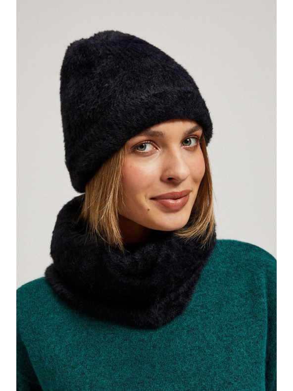 Moodo Teplá kožešinová čepice černá Moodo