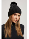 Moodo Čepice s bambulí a korálky černá Moodo