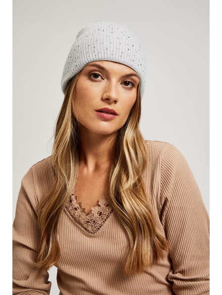Moodo Pletená šedá čepice Moodo