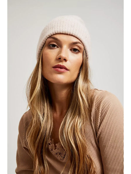 Moodo Pletená pudrově růžová čepice Moodo