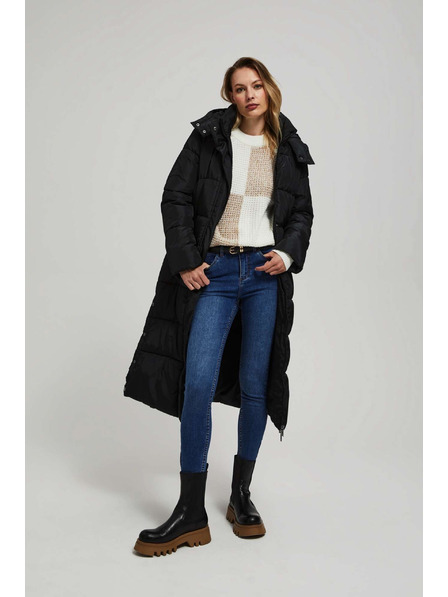 Moodo Prošívaná bunda s kapucí černá Moodo