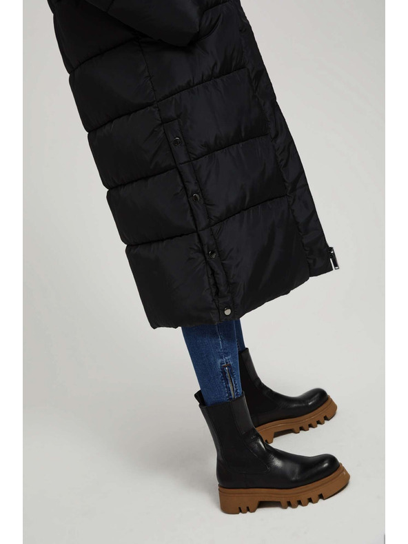 Moodo Prošívaná bunda s kapucí černá Moodo