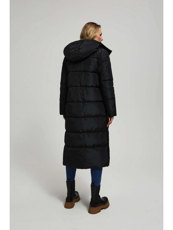 Moodo Prošívaná bunda s kapucí černá Moodo