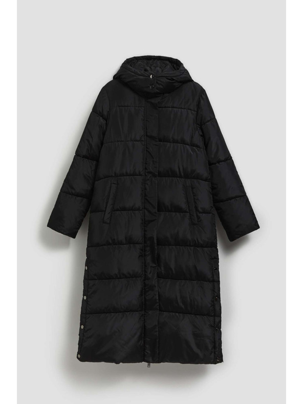 Moodo Prošívaná bunda s kapucí černá Moodo