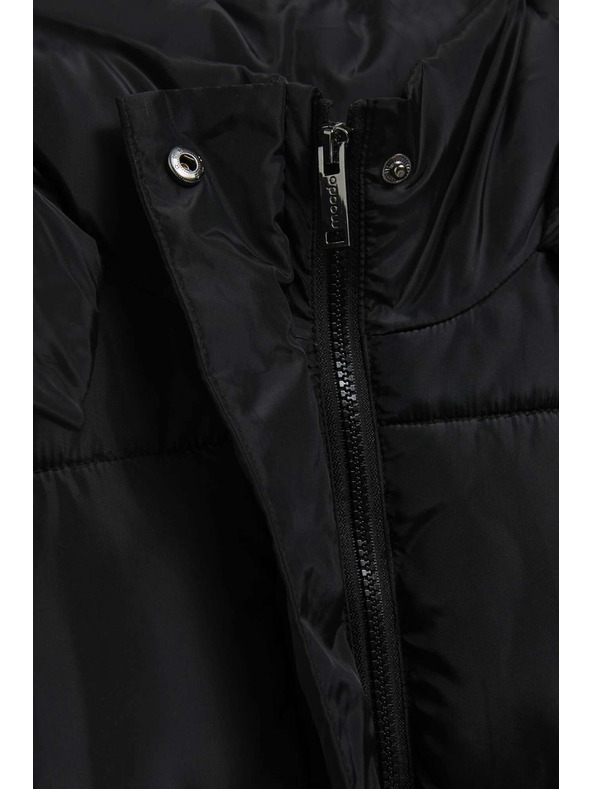 Moodo Prošívaná bunda s kapucí černá Moodo