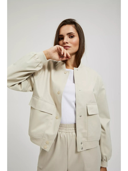 Moodo Béžová bomber bunda s kapsami Moodo