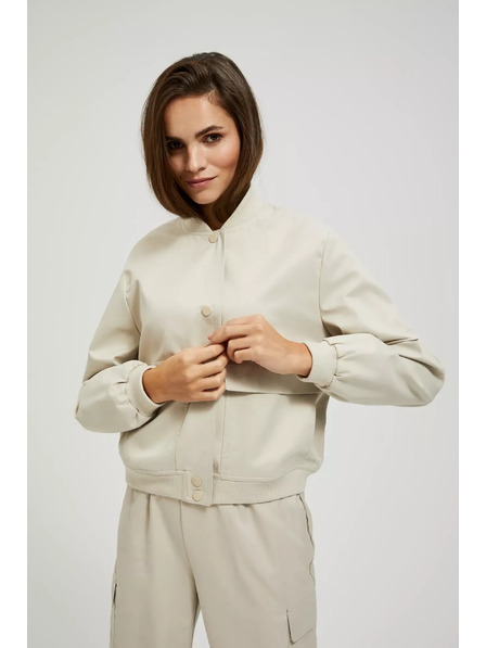 Moodo Béžová bomber bunda s kapsami Moodo