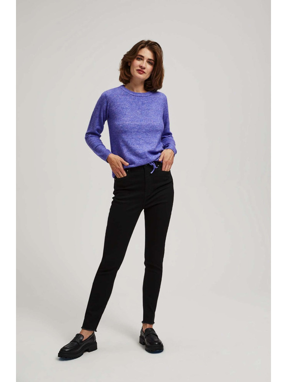 Moodo Úzké džíny se středním pasem černé Moodo