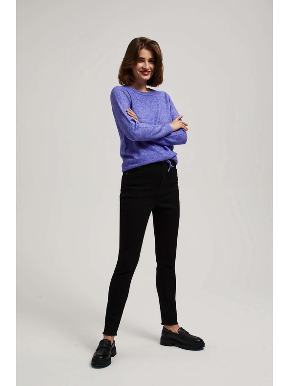 Moodo Úzké džíny se středním pasem černé Moodo