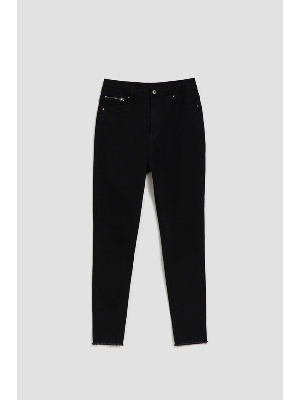 Moodo Úzké džíny se středním pasem černé Moodo
