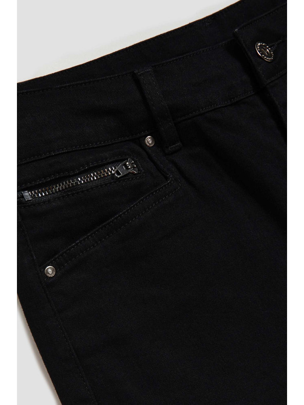 Moodo Úzké džíny se středním pasem černé Moodo