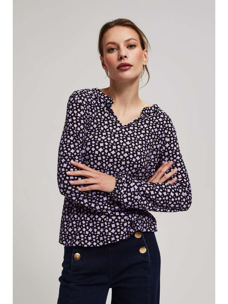 Moodo Vzorovaná halenka s výstřihem do V levandulová Moodo