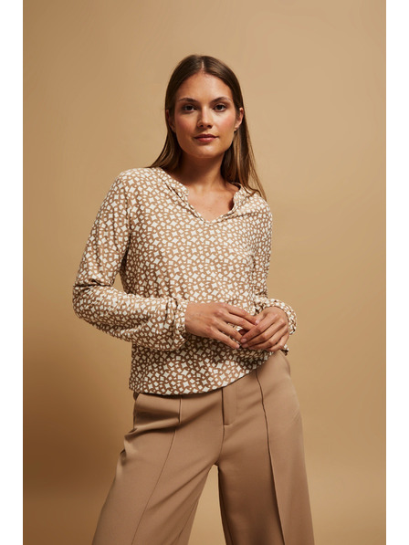 Moodo Vzorovaná halenka s výstřihem do V perleťová Moodo