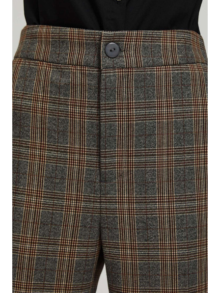 Moodo Šedé kostkované kalhoty Moodo