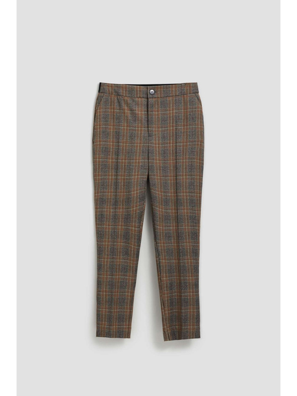 Moodo Šedé kostkované kalhoty Moodo