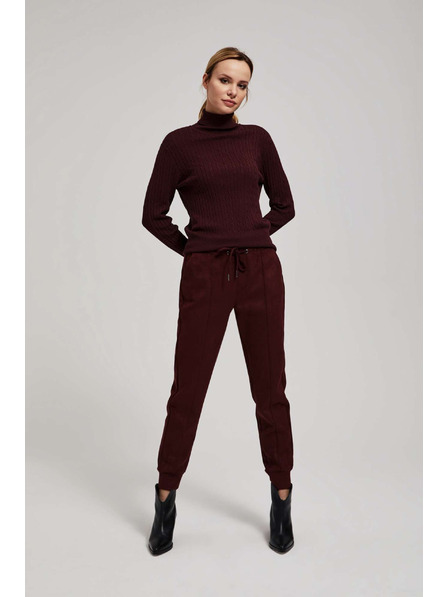 Moodo Kaštanové kalhoty se šňůrkou Moodo