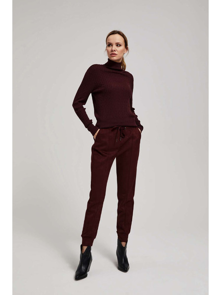 Moodo Kaštanové kalhoty se šňůrkou Moodo