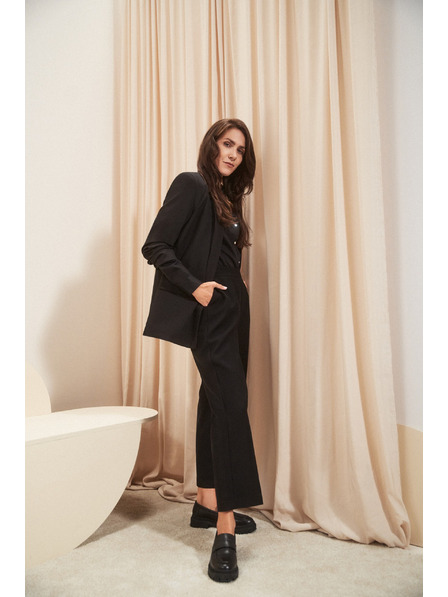 Moodo Hladké kalhoty s širokými nohavicemi Moodo