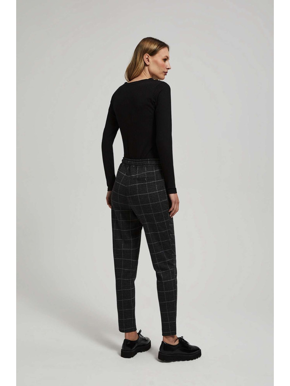 Moodo Černé kostkované kalhoty Moodo