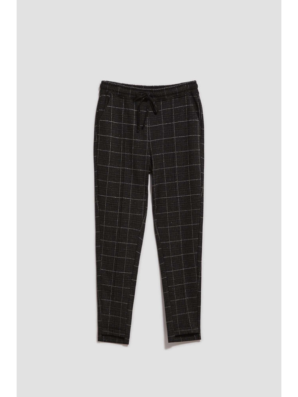 Moodo Černé kostkované kalhoty Moodo
