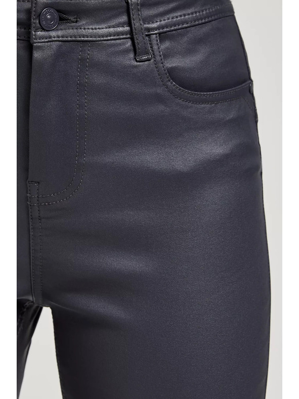 Moodo Voskované úzké kalhoty šedé Moodo