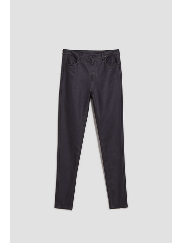 Moodo Voskované úzké kalhoty šedé Moodo