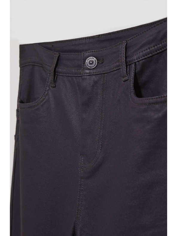 Moodo Voskované úzké kalhoty šedé Moodo