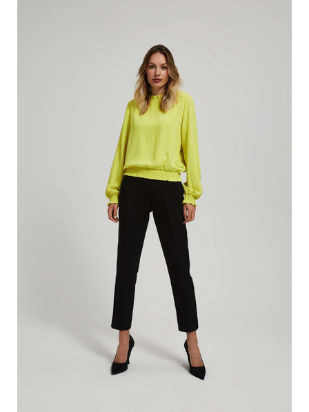 Moodo Černé kalhoty se strukturou a nohavicemi 7/8 Moodo