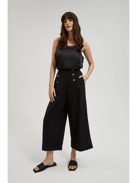 Moodo Černé kalhotové sukně s ozdobnými knoflíky Moodo