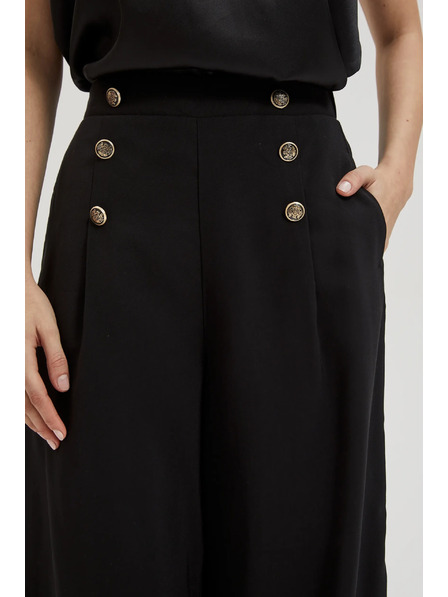 Moodo Černé kalhotové sukně s ozdobnými knoflíky Moodo