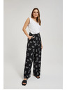Moodo Černé kalhoty s jemným vzorem Moodo