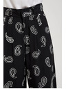 Moodo Černé kalhoty s jemným vzorem Moodo