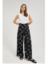 Moodo Černé kalhoty s jemným vzorem Moodo