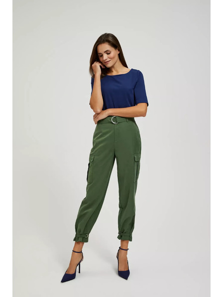 Moodo Khaki cargo kalhoty se zúženými nohavicemi Moodo