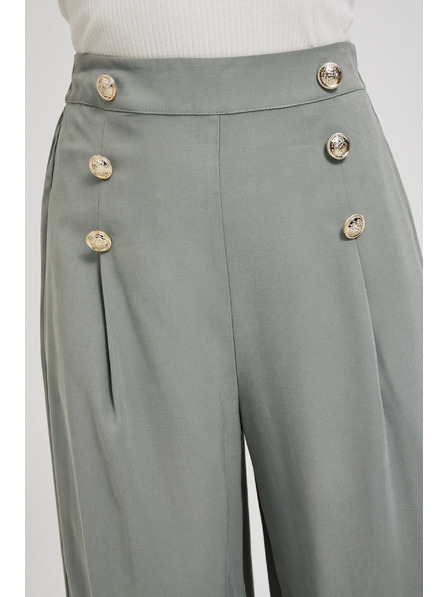 Moodo Olivové kalhotové sukně s knoflíky Moodo