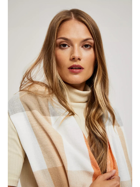 Moodo Šála v kostce s třásněmi oranžová Moodo