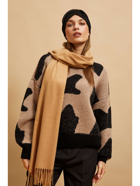 Moodo Hladká tmavě béžová šála Moodo