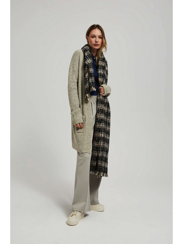 Moodo Šála v kostce s metalickou nitkou černá Moodo