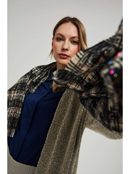 Moodo Šála v kostce s metalickou nitkou černá Moodo