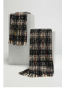 Moodo Šála v kostce s metalickou nitkou černá Moodo