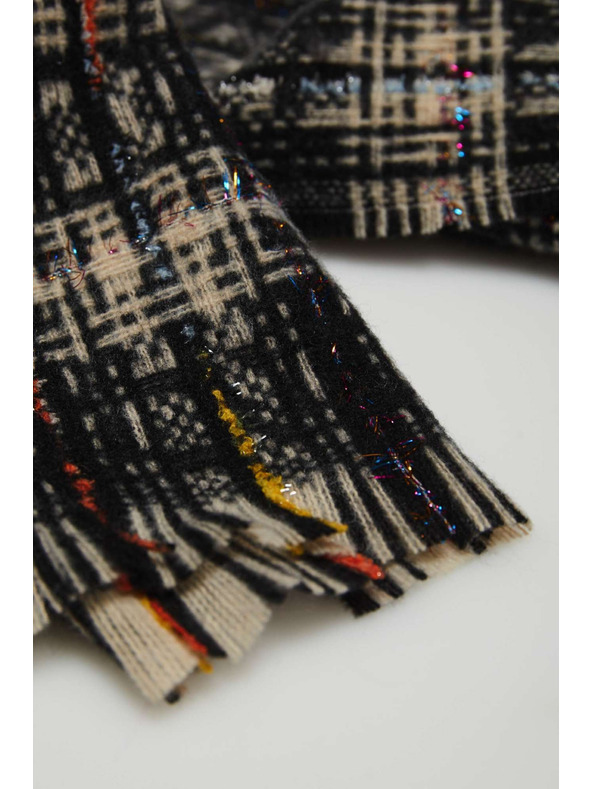 Moodo Šála v kostce s metalickou nitkou černá Moodo