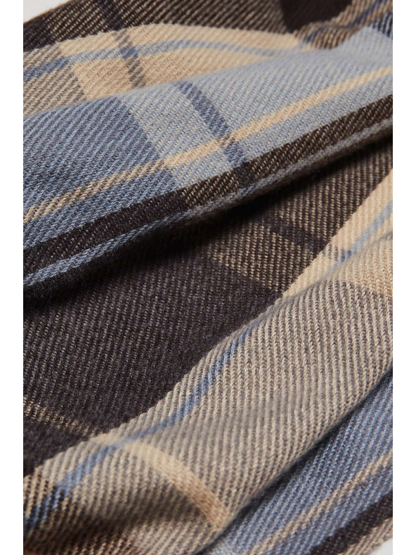 Moodo Šála v kostce s třásněmi hnědá Moodo