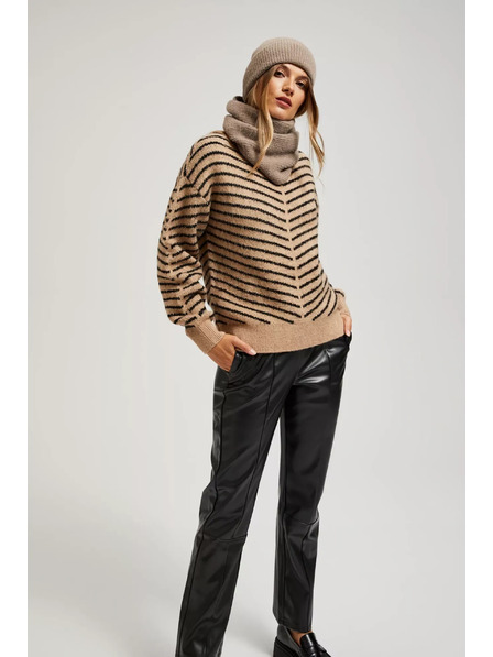 Moodo Hnědý nákrčník s metalickým vláknem Moodo