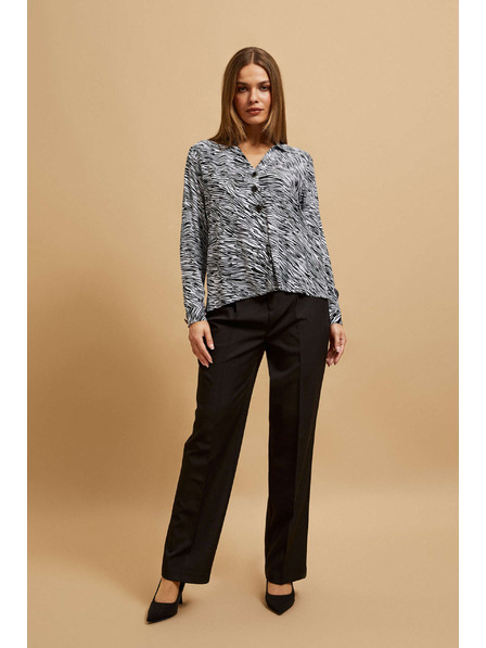 Moodo Košile s výstřihem do V černo bílá Moodo