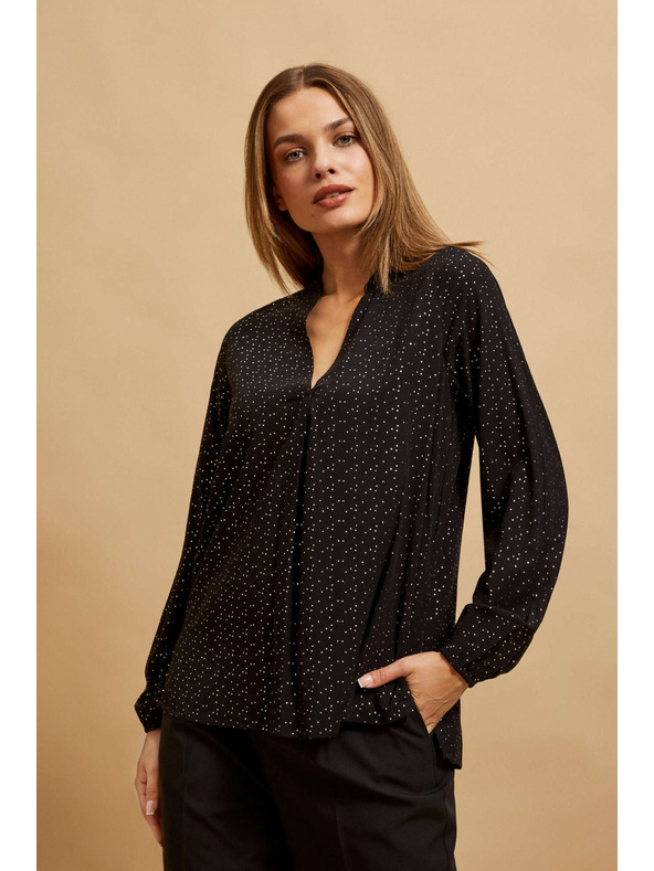 Moodo Černá košile s výstřihem do V Moodo