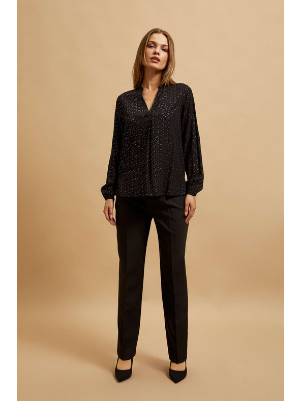 Moodo Černá košile s výstřihem do V Moodo