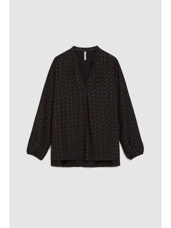 Moodo Černá košile s výstřihem do V Moodo