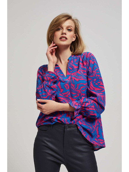 Moodo Košile s výstřihem do V fuchsiová Moodo