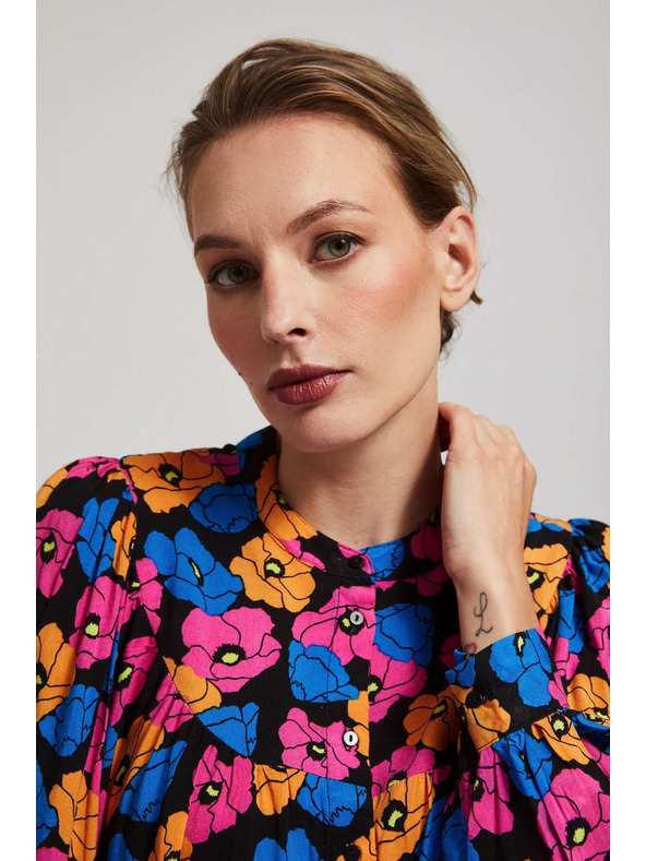 Moodo Černá květinová košile Moodo